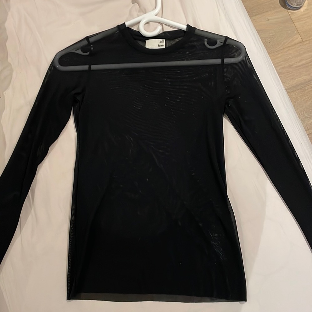 Aritzia Wilfred Free Sheer Black Top